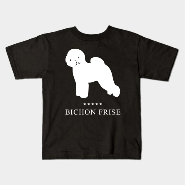 Bichon Frise Dog White Silhouette Kids T-Shirt by millersye